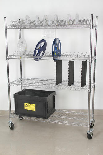 ODM Industrial Wire Shelving , Chrome Plated Shelf Component Reels Double Side Storage Shelving
