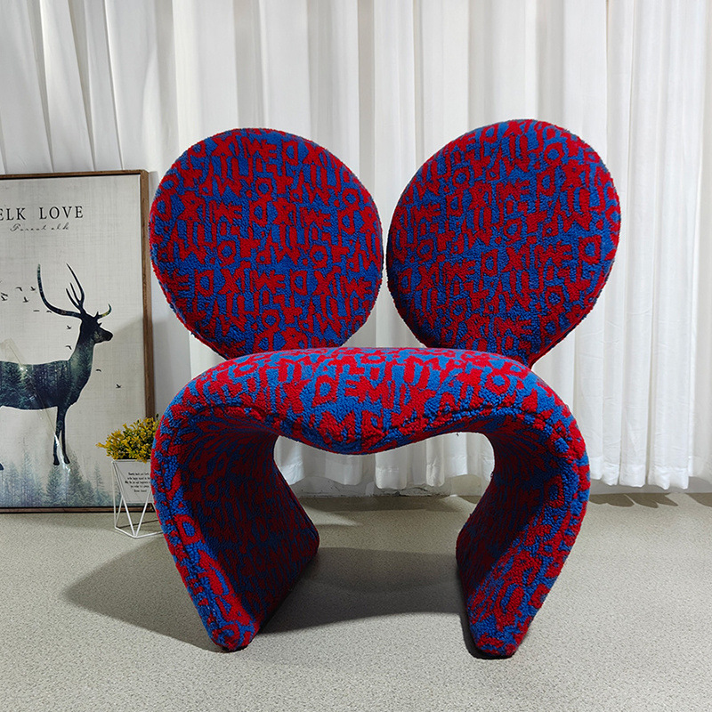 Creative Single Leisure Lounge Chair Mickey Ear-Shaped Accent for Living Room and Bedroom Casual Lazy Chair