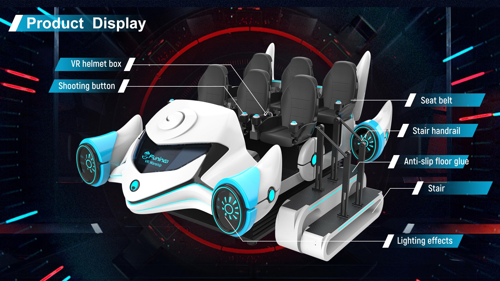 платформа движения машины VR видеопроигрывателя имитатора кино военного корабля мест VR 9D VR 6