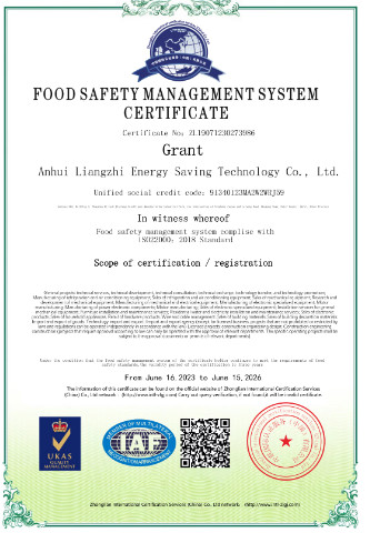 Anhui Liangzhi Energy Saving Technology Co., Ltd. Сертификации