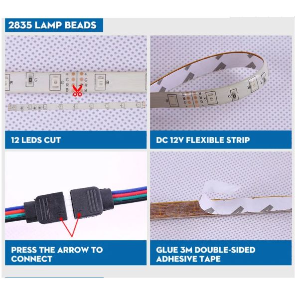 2021 hot selling 12V led light strip led SMD 2835 RGB blue yellow Flexible Waterproof led strip lights,led light strip