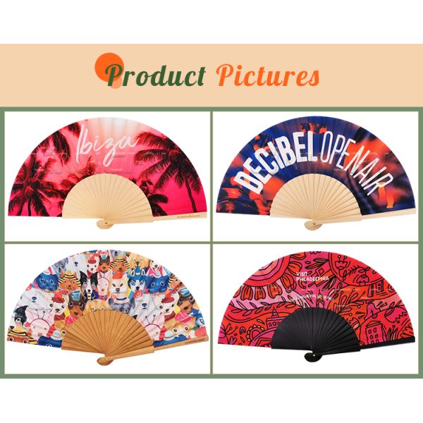 23cm Wooden Bamboo Hand Folding Fan for Wedding Fan Rave Party Folk Art Festival Hand Held Fans