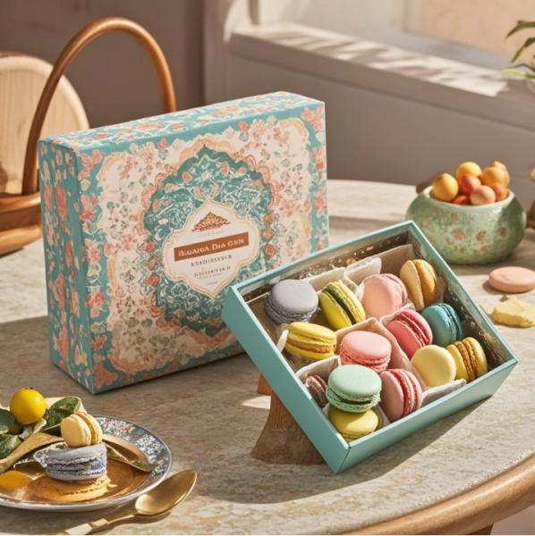 Low MOQ Customized Luxury Logo Paper Macaron Packaging Box with Divider Paper Packaging Macaron Gift Box