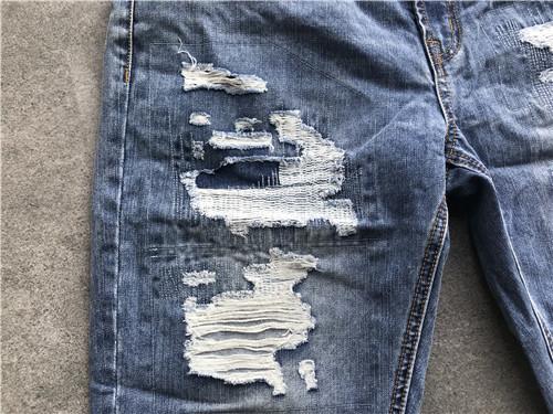 Light Wash Mens Denim Jacket And Jeans Ripped / Patched Denim Bermuda Shorts TW73091