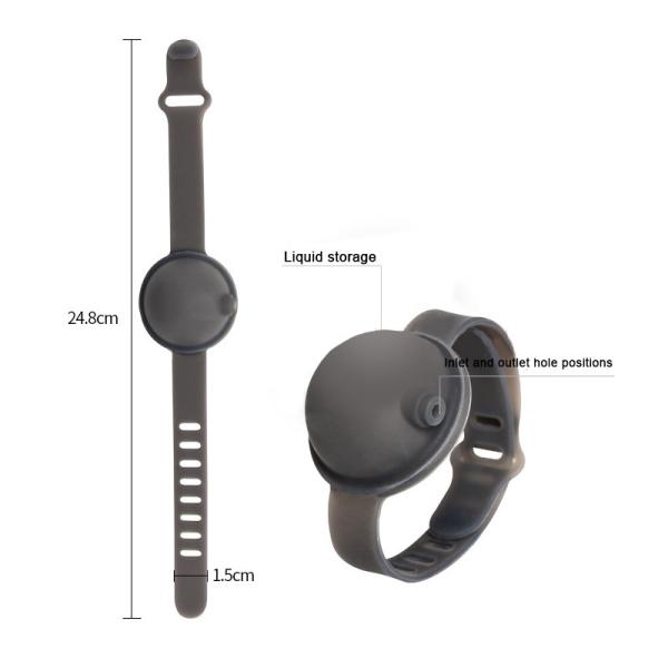 Wristband Hand Sanitizer Dispenser, Portable Silicone Liquid Wearable Travel Size Bracelet