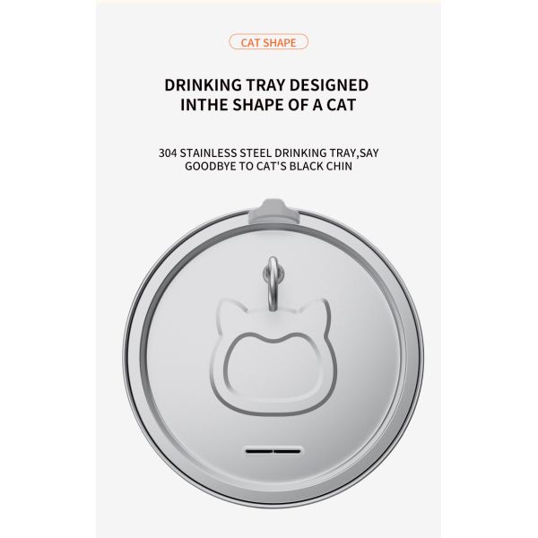 Suministros para la alimentación de mascotas: fuente de agua para gatos de acero inoxidable de 8L y cuenco para beber para perros