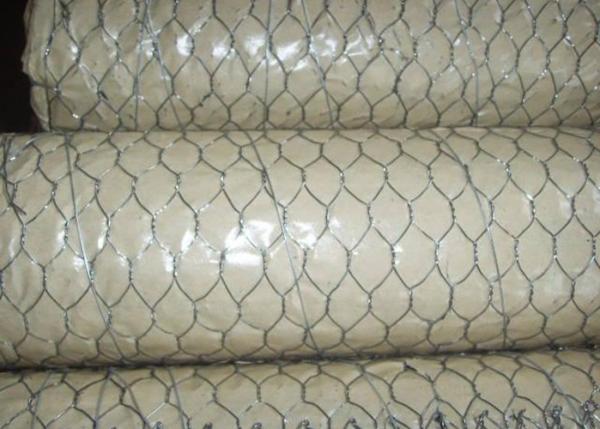 Hexagonal Gabion Wire Mesh / PVC Coated Wire Gabion Baskets 25-100m Length