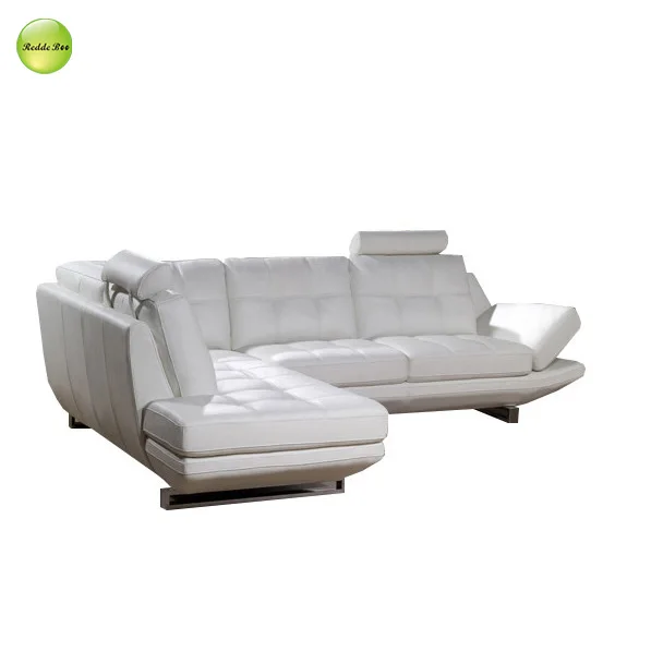 Black White Tanning Brown Leather Sectional Couch Lounger Seating Soft Cushions
