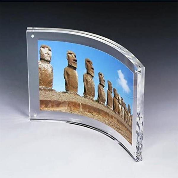 8x10 7x5 6x4 5x7 Acrylic Magnetic Picture Frame Curved Glass Plexiglass Hot Pressing Picture Block
