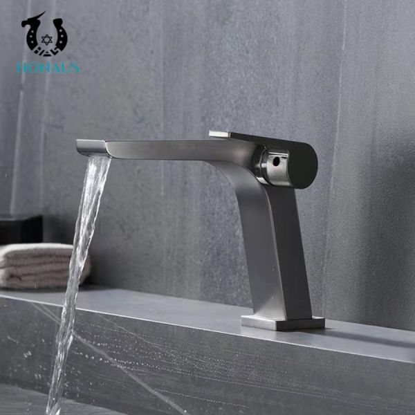 Anti Wear Waterfall Wash Basin Faucet Single Hole Basin Mixer Tap Deck Mounted