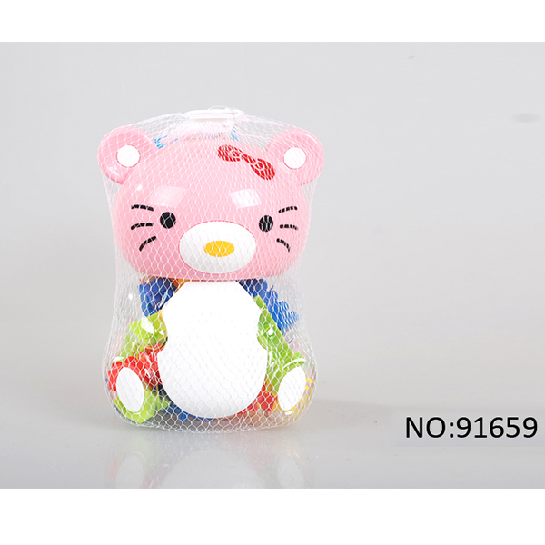 79Pcs Plastic Kids Building Blocks Educational Toys In Teddy Bear Storage Bottle