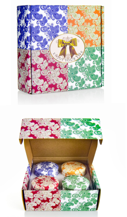 Vintage Pattern Small Scented Candles Tin Candle Jar With Soy Wax Scented Natural Plant Oil