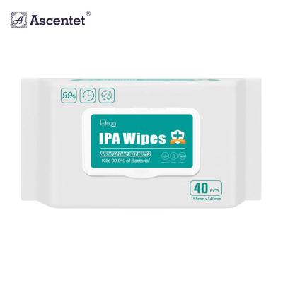 Apronte nas limpezas conservadas em estoque do álcool com limpezas molhadas de Spunlace do álcool de 75%