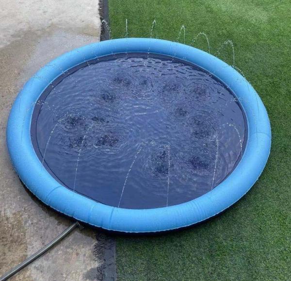 PVC Dog Splash Sprinkler Pad Foldable Dog Sprinkler Mat Outdoor