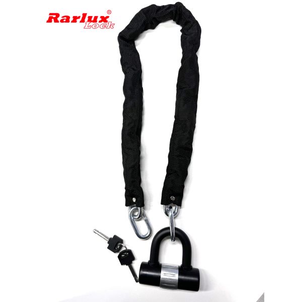 Best Selling Rarlux 2050-E 100cm Zinc Plated Security Hardened Anti-Theft Motorcycle/Bicycle Chain Lock with Key Unlock