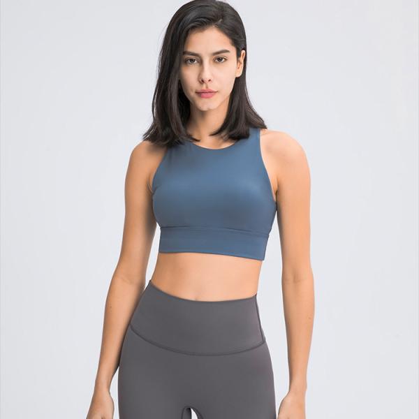 Wholesale High Neck Triangle Hollow Back Custom Compression Sports Bra Yoga Bra Tops