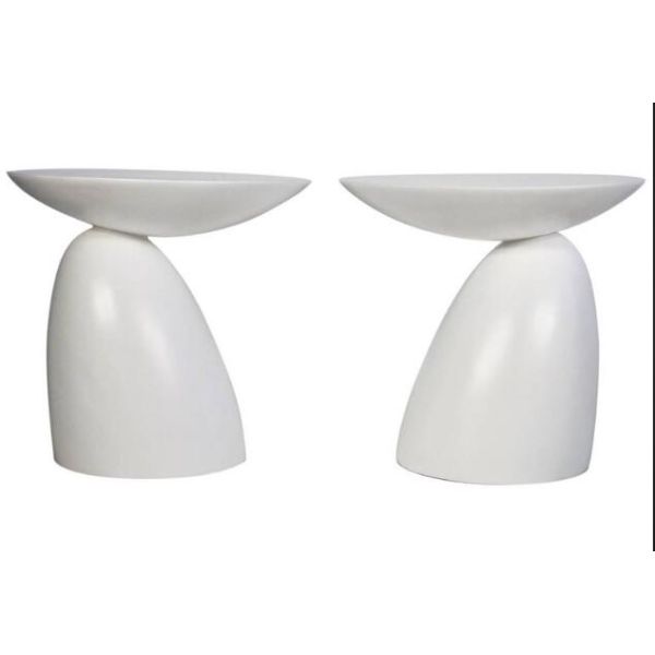 Modern Design red fiberglass painting finish mushroom shape modern round side coffee table