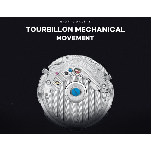 Fashionable Sports Minimalist Mechanical Watch Leather Wrist Watch