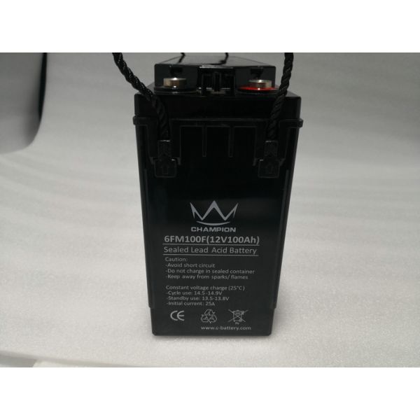 Flat Rechargeable Flooded Lead Acid Battery / Deep Cycle Battery For Solar Storage