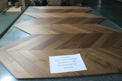 Width 90mm Natural Walnut Chevron Engineered wood flooring 510x90x10/4MM, AB grade, Brushed, UV lacquer