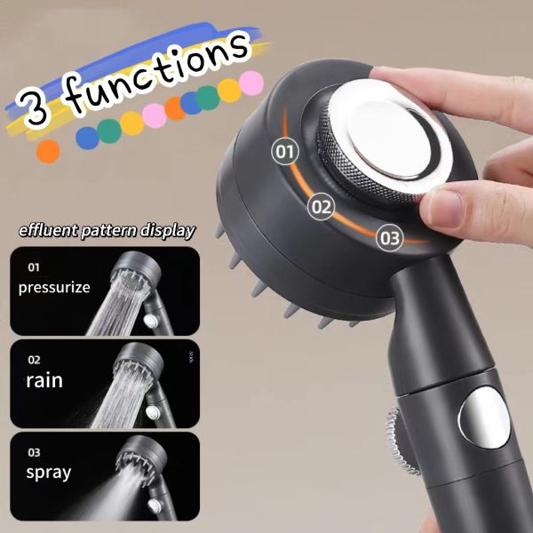 Modern Design ABS Plastic Shower Head with Rainfall and Removable Handheld Function