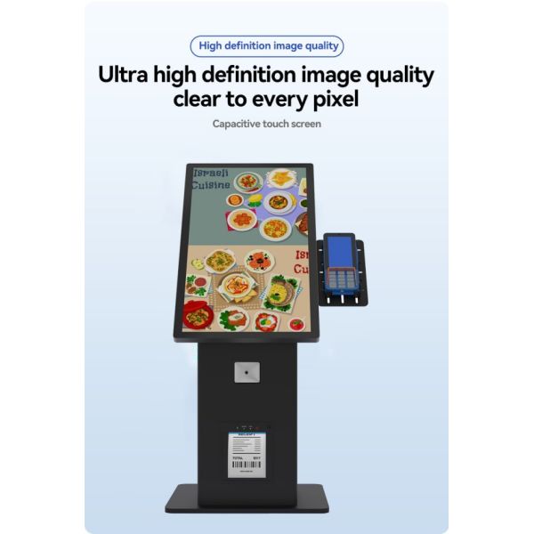 21.5 inch Desktop Self Ordering Pos Printer Ordering Kiosk Digital Restaurant Menu Self Payment Kiosks
