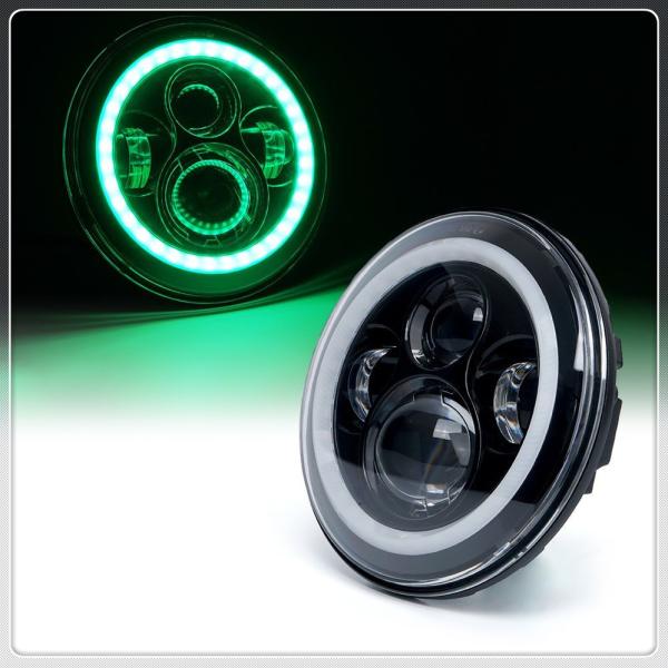 Phone Control Bluetooth jeep wrangler headlight RGB Color Halo Ring,7inch led headlight 7 DRL For Jeep wrangler tj/cj