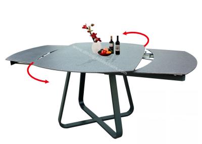 Mesa de jantar de uma extensão de 1,9 medidores, mesa de jantar industrial revestida de pedra