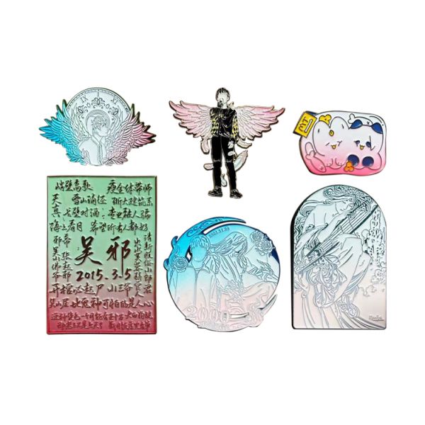 Custom Logo Hard Enamel Glitter Pearl Lapel Pin Metal Badge for Kpop Anime Fashion