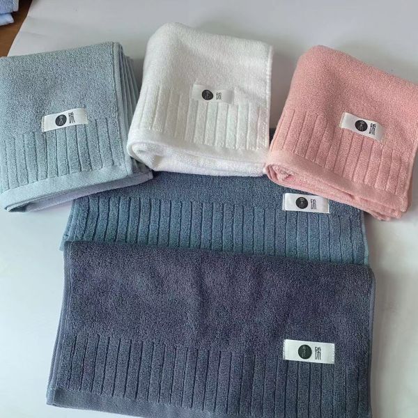 Toalla de baño de algodón suave y lujosa con doble cara de extremo de la hebra de diseño de rayas simples