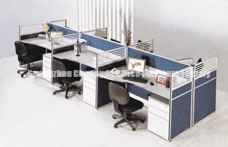Modern 6 person Aluminum frame with Fabric and Glass Office Furniture Workstations CD-8822
