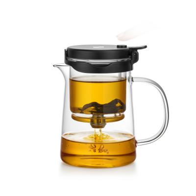Customized Home Office Glass Infuser Teapot Kettle 550ml BPA Free For Brewing