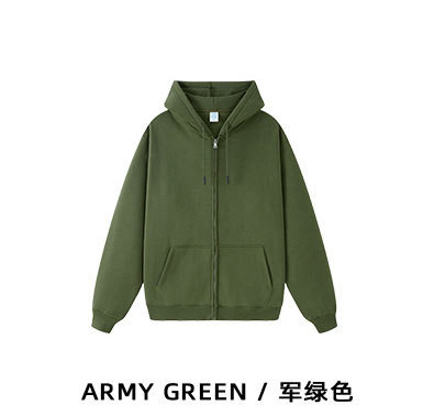 Custom Logo 350G Cotton Thick Sweatshirts with Zipper Regular Sleeves and Fabric Weight