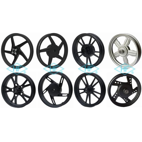 14 Inch Motorcycle Wheel Parts Black Front Rear Scooter Aluminum Alloy Parts