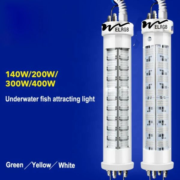 400W 600W Lâmpada verde de pesca subaquática Luz de trabalho exterior 12V 24V