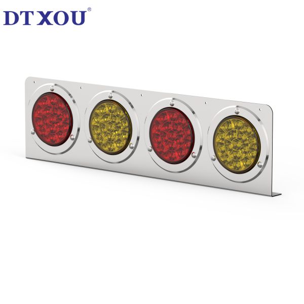 Universal TRUCK 4-Inch LED Rear Tail Light Assembly on 4-Hole Stainless Steel Bracket