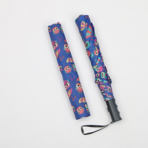 Designer Purple Two Fold Umbrella Full Color Auto Magic Printing Zinc Plating Metal Pole