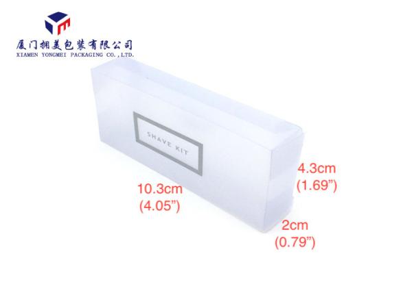 Light Blue Matte PVC Small Clear Plastic Boxes Pack Shave Kit 10.3*2*4.3cm