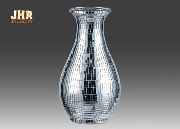 Modern Fiberglass Table Vase Homewares Decorative Items Silver Mosaic Glass Vases