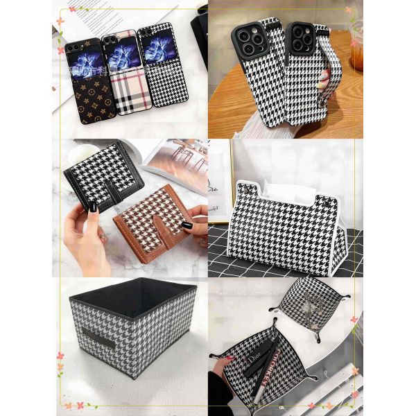 Classic Houndstooth Faux Leather Fabric Bags PVC Printed Leather