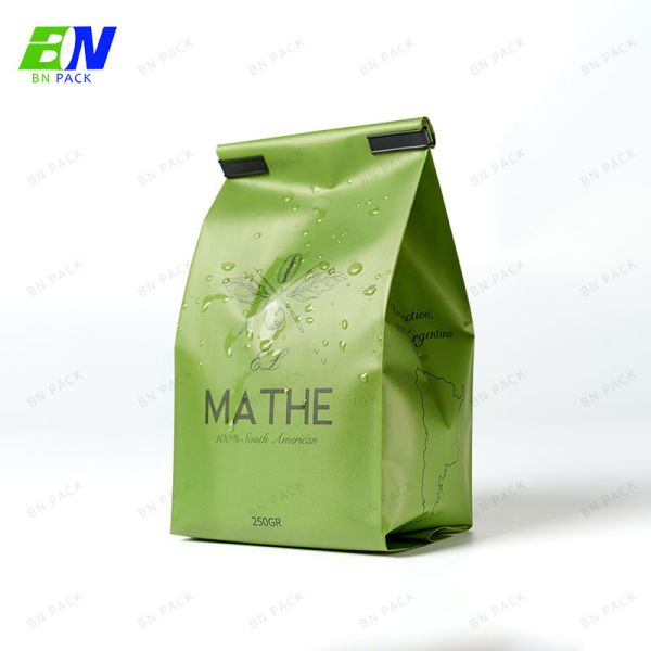 250g Tin Tie Coffee Bag side gusset Matte Plastic With Degassing Valve