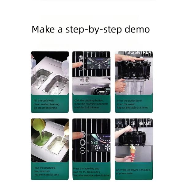 Automatic Italian Ice Cream Machine with Wooden Case and Milking Machine Spare Parts