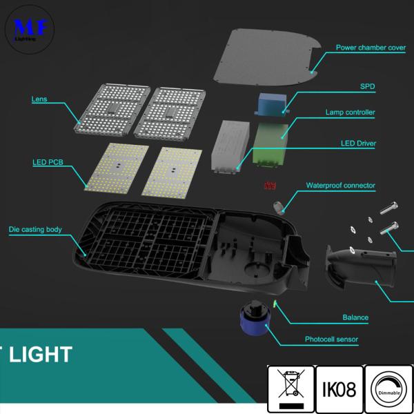 LED Street Light 10V Dim Die-Casting Aluminum Waterproof Weatherproof Smart Control Photocell Highways Parks Square