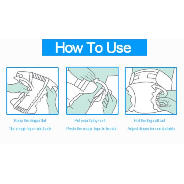 Пеленки огромных продуктов пеленки младенца Абсорбенси естественные устранимые с волшебными лентами, Эко дружелюбным
