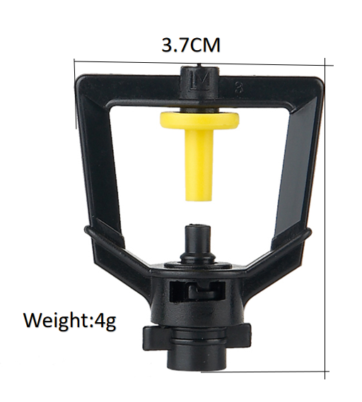 Rotating Sprinkler for Nursery Irrigation Endurable and Refractive Atomization Design