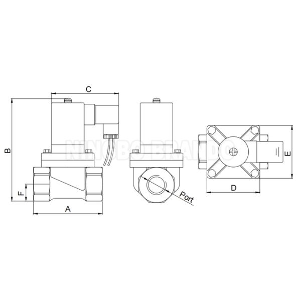 3⁄4' CPVC válvula de solenoide anticorrosivo para ácido químico alcalino 24VDC 110VAC 220VAC