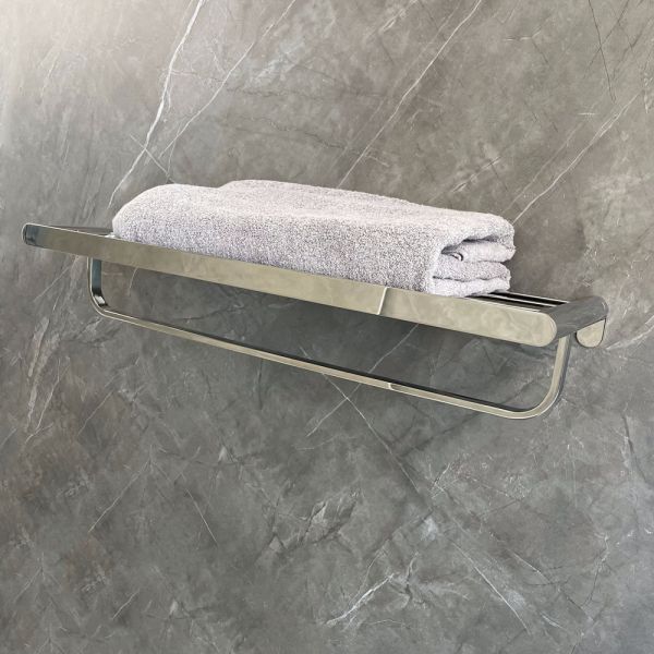 Polished Sus304 Bathroom Towel Holder Silver For Hotel