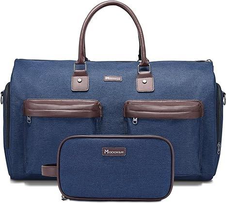 Men'S Large Capacity Travel Bag Crossbody Bag Men'S Shoulder Satchel Canvas Handbag (Blue)