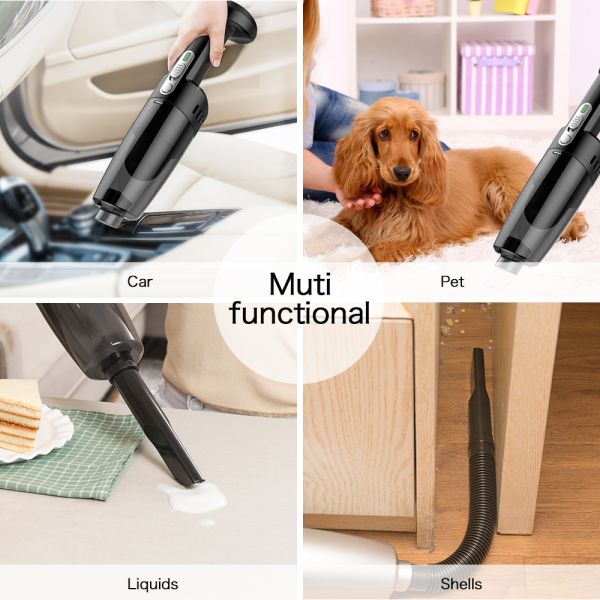 4000PA Suction Power YANTU V01 Portable Handheld Black Car Vacuum Cleaner for Car 12V