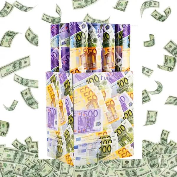 12-36 polegadas de euro dinheiro preenchimento biodegradável dólar festa popper confeti canhão